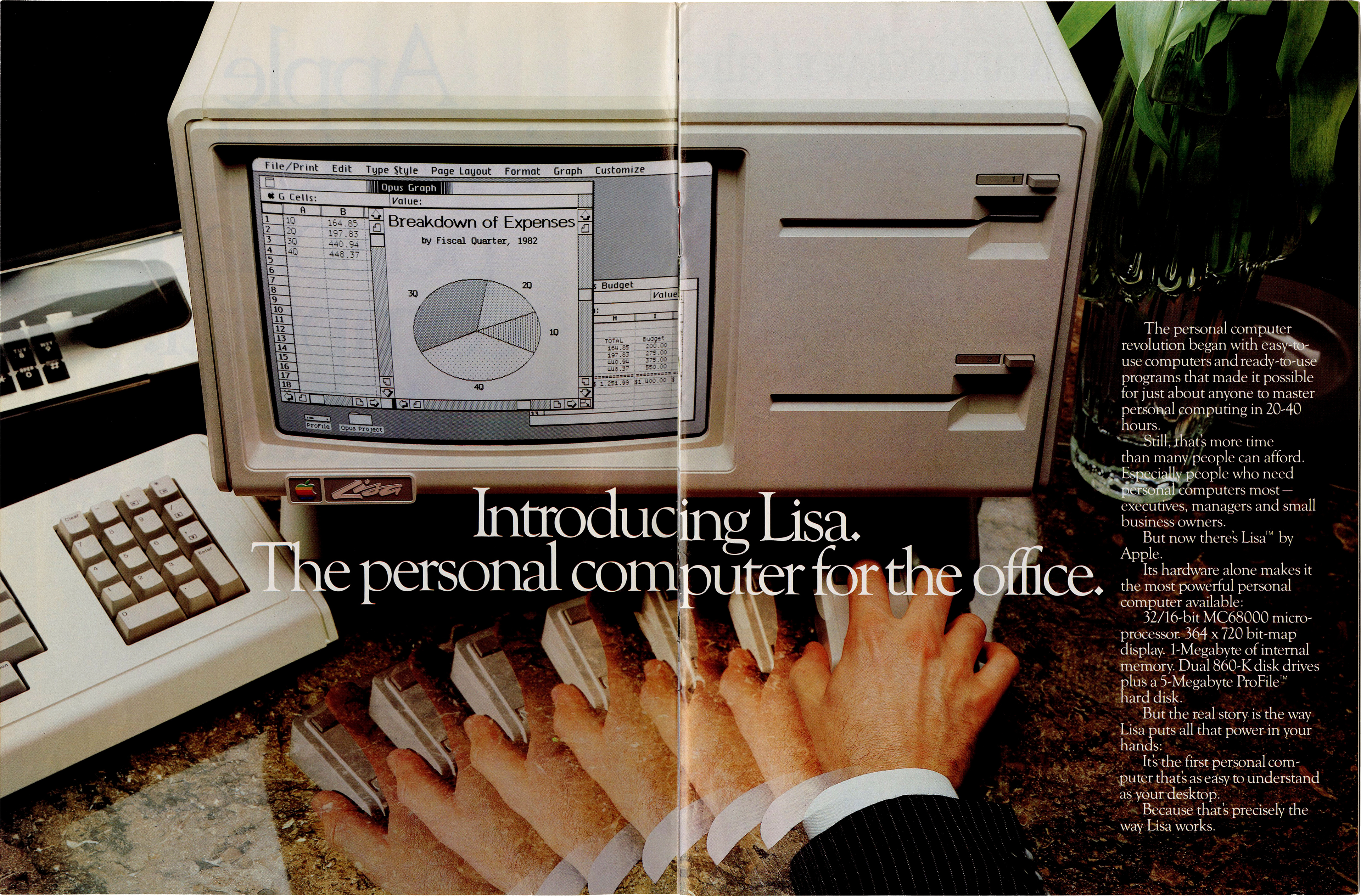 Apple Lisa computer 1983 print advertising insert
